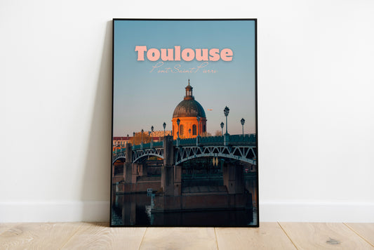 Affiche photo Toulouse – Pont Saint-Pierre – Poster décoration – Ville rose